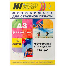 Фотобумага глянцевая односторонняя (Hi-image paper) A3, 210г/м, 20 л.