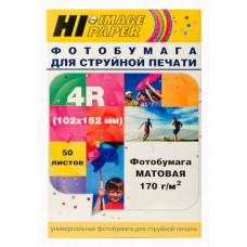 Фотобумага матовая односторонняя (Hi-image) 102х152, 170 г/м, 50 л.