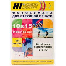Фотобумага суперглянец односторонняя (Hi-image) 10x15, 240 г/м, 50 л.