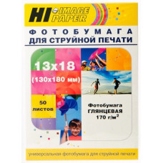 Фотобумага глянцевая односторонняя (Hi-image) 13x18, 170 г/м, 50 л.