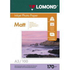 Фотобумага Lomond A3 170г/м2 двухсторонняя, матовая, 100л. (0102012) Фотобумага Lomond A3 170г/м2 двухсторонняя, матовая, 100л. (0102012)